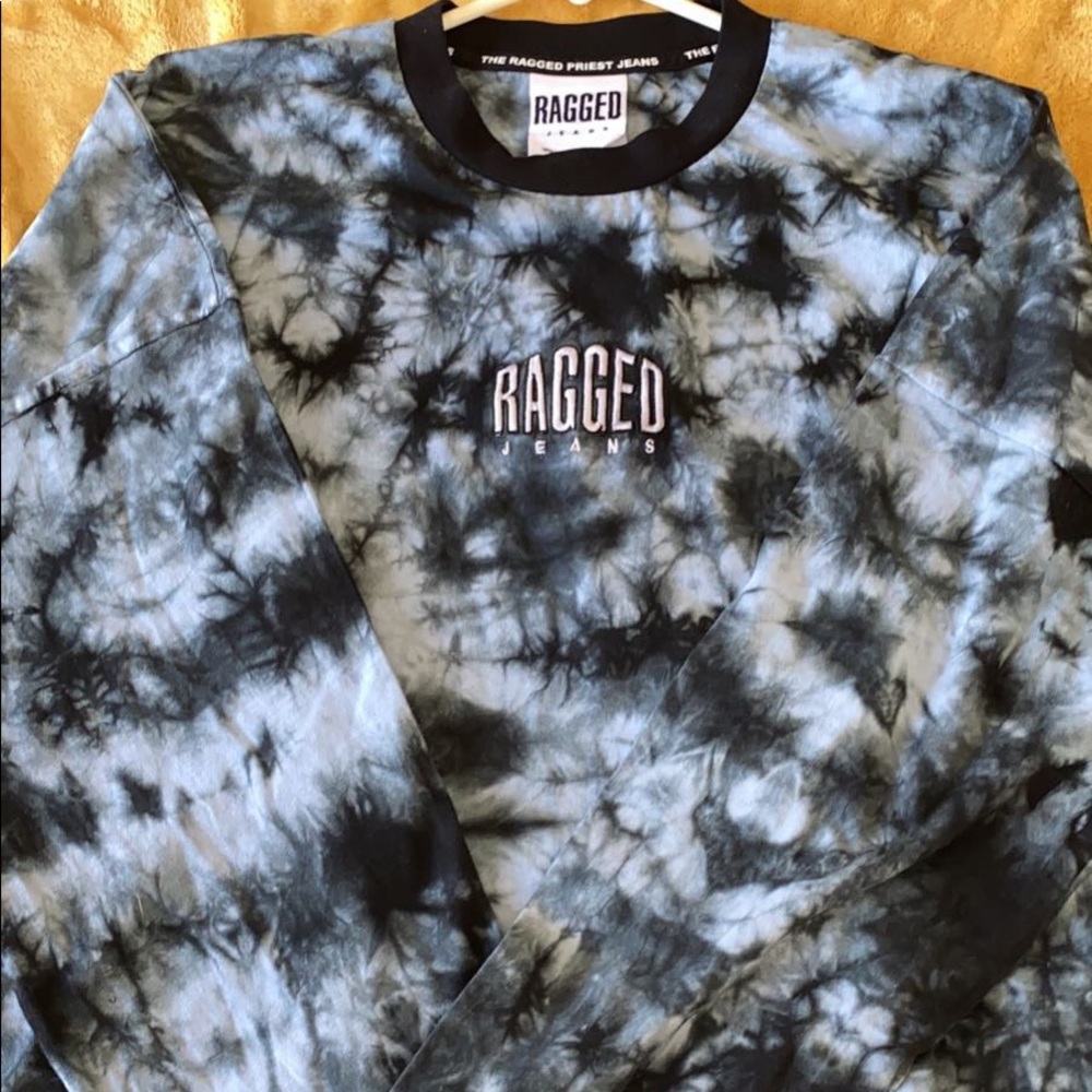 Tie dye Ragged Jeans long sleeve